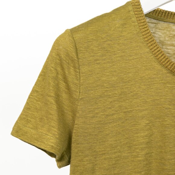 Loro Piana Green Linen Short-Sleeve T-Shirt - Picture 4 of 8